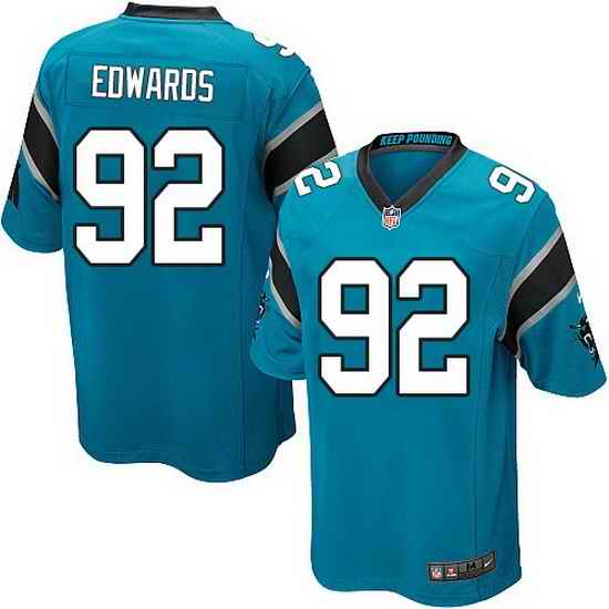 Nike Panthers #92 Dwan Edwards Blue Team Color Mens Stitched NFL Elite Jersey